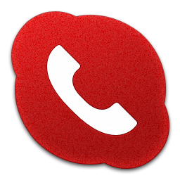 Skype Phone Red Icon 256x256 png